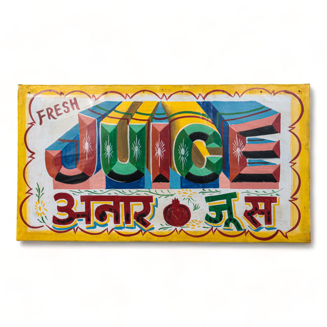MILL-1169 Hand Painted Metal 'Juice' Sign C22