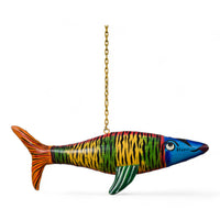 MILL-1929 Hand Painted Metal Hanging Fish C39