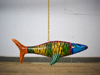 MILL-1929 Hand Painted Metal Hanging Fish C39