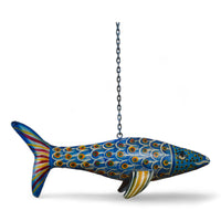 MILL-1929 Hand Painted Metal Hanging Fish C39