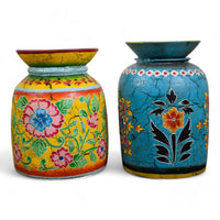 MILL-2816/1 Medium Hand Painted Wooden Pot C39