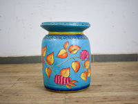 MILL-2816/1 Medium Hand Painted Wooden Pot C39