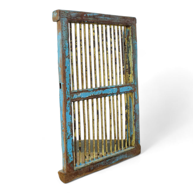 MILL-1537/40 Indian Metal 'Jali' Window in Wooden Frame C31