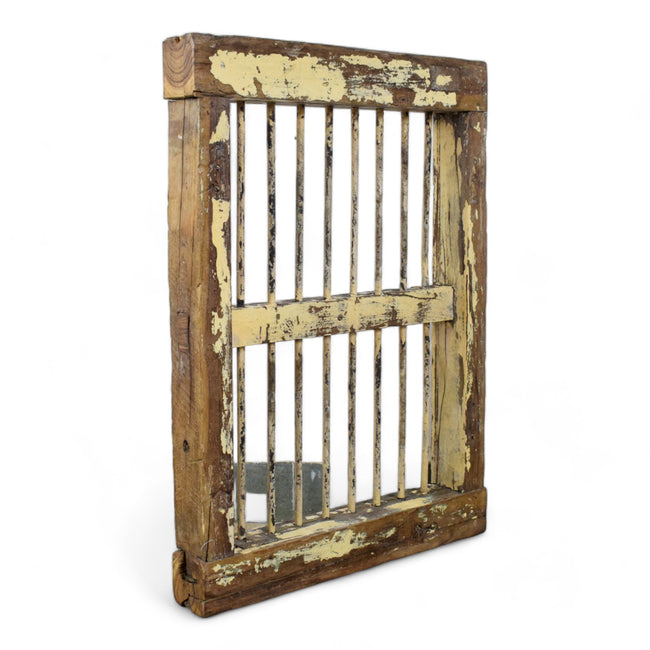 MILL-1537/42 Indian Metal 'Jali' Window in Wooden Frame C31