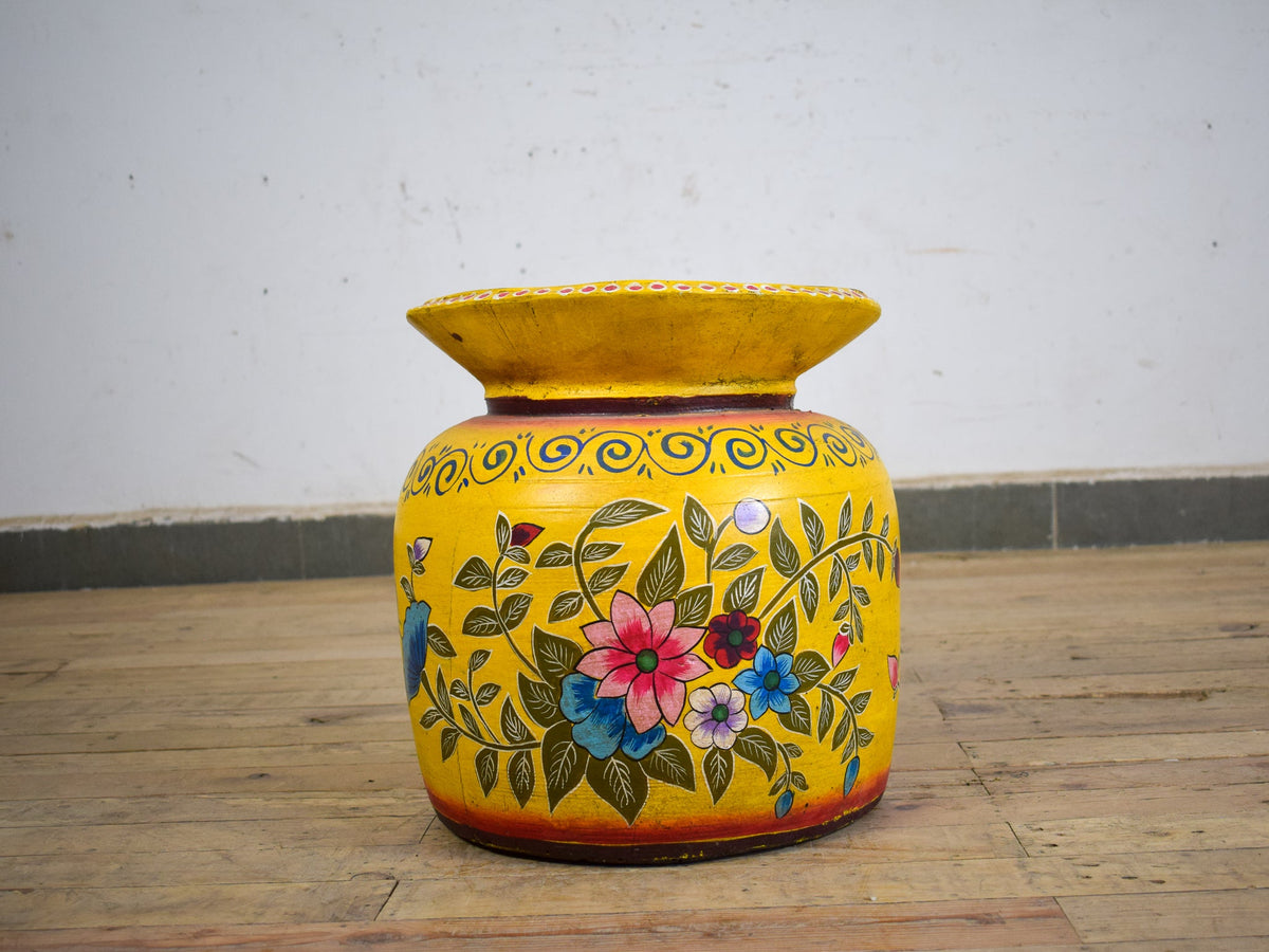 MILL-2816/2 Large Hand Painted Wooden Pot C39