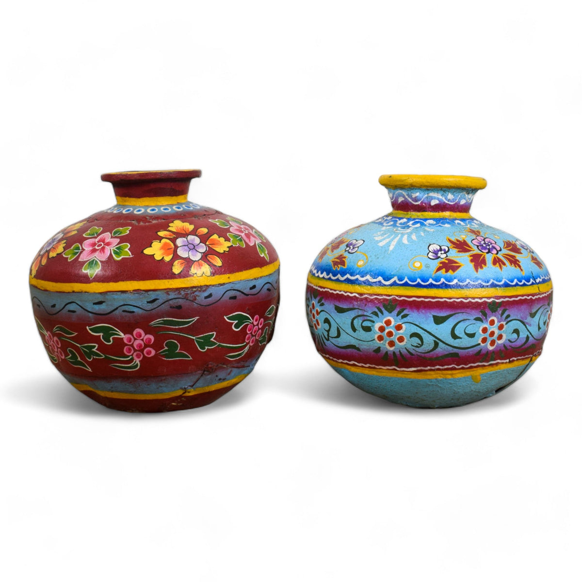 MILL-2823 Metal Hand Painted Pot C39