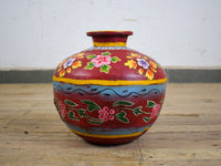 MILL-2823 Metal Hand Painted Pot C39