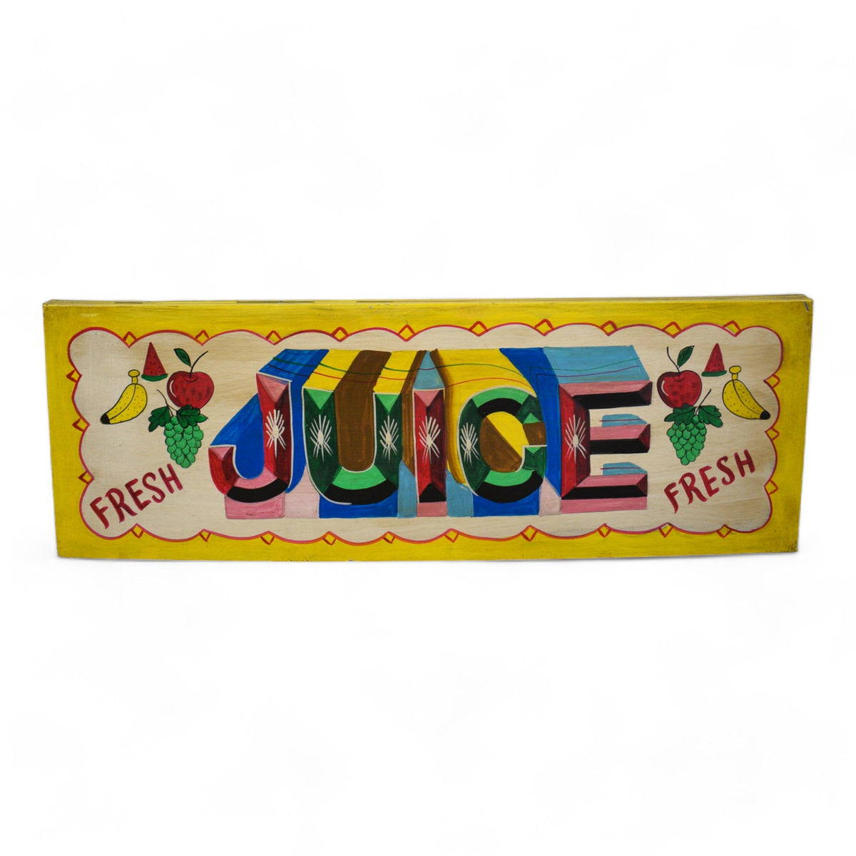 MILL-1169/2 Metal Hand Painted Metal 'Juice' Sign C36