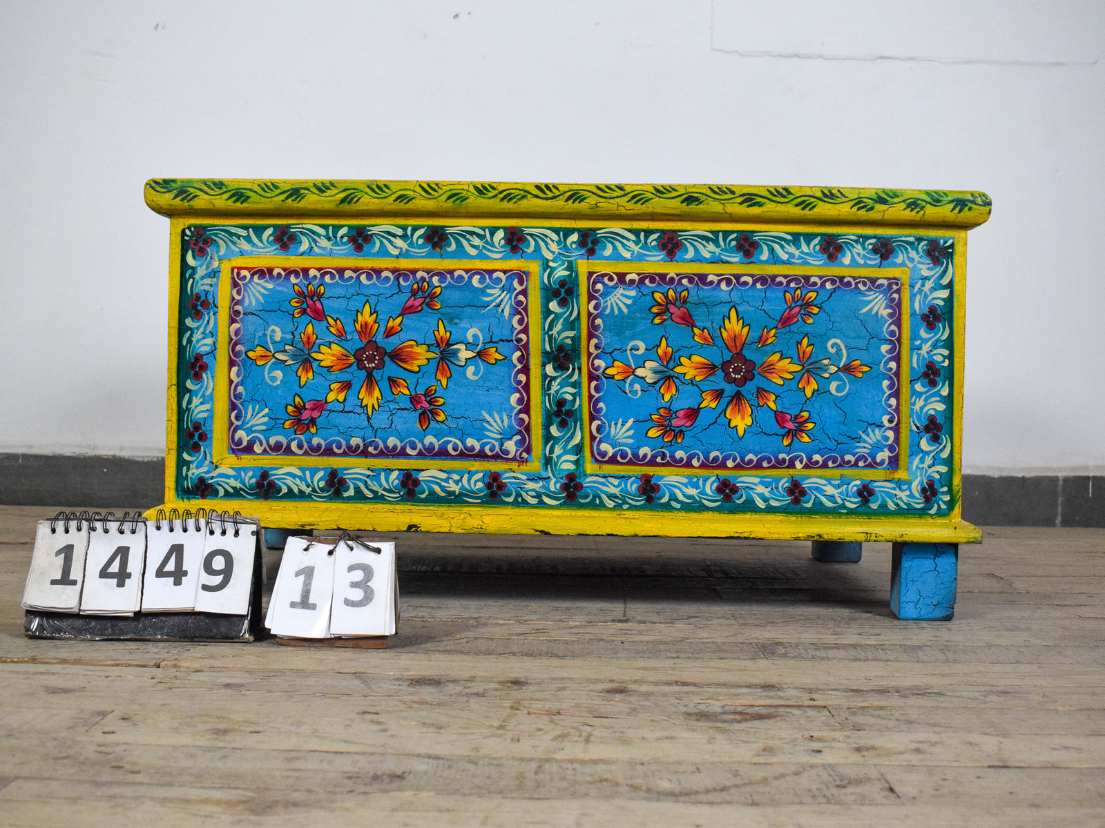 MILL-1449/13 Hand Painted Wooden Chest C30