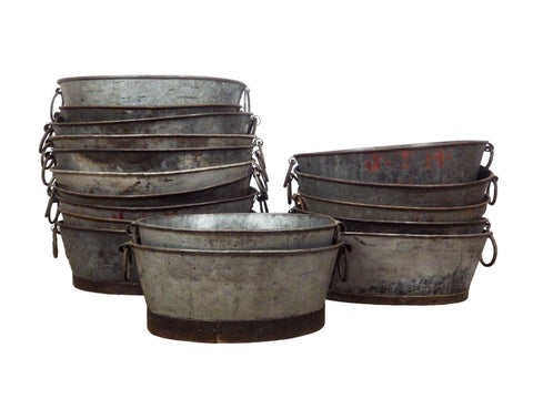MILL-1527 Large Galvanized Metal Bath Tub Planter C28