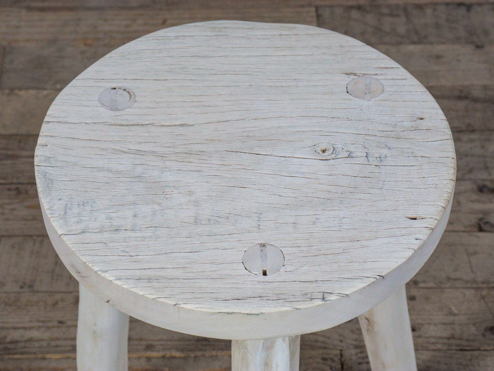 MILL-1734/2 Round Bleached Stool C24-C25