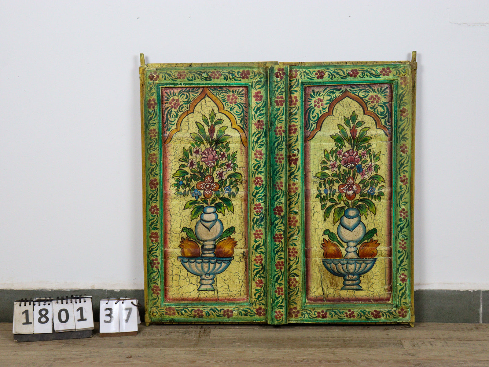 MILL-1801/37 Pair of Wooden Hand Painted Shutters C27
