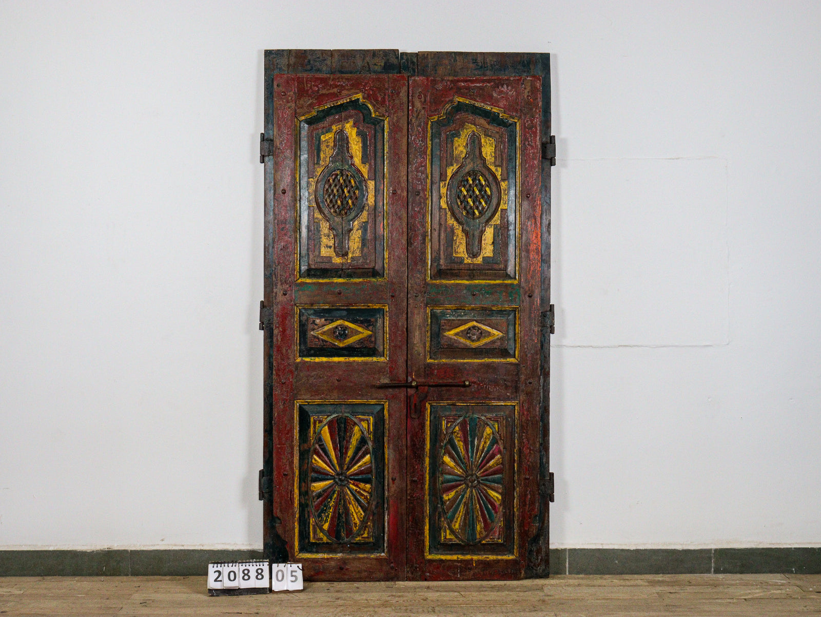 MILL-2088/5 Pair of Painted Carved Doors C28
