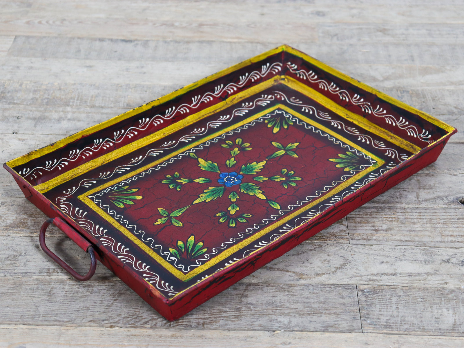 MILL-2324/4 Hand Painted Metal Tray C29