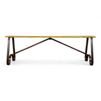 MILL-2031 Metal Frame Wooden Top Bench C25