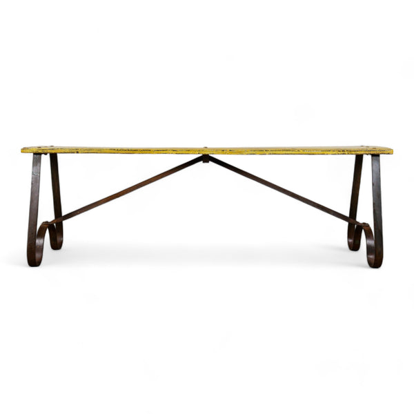 MILL-2031 Metal Frame Wooden Top Bench C25