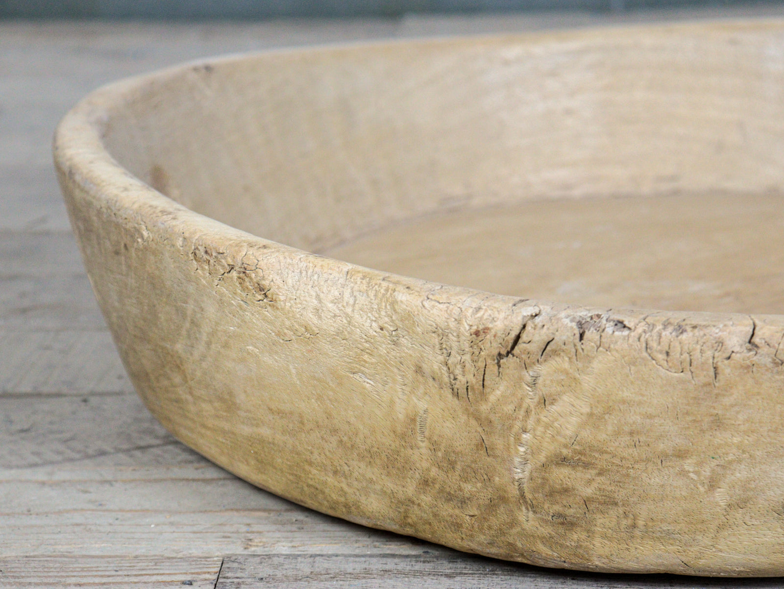 MILL-1037/2 Large Bleached Wooden Bowl C22